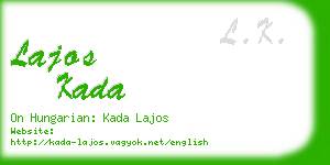 lajos kada business card